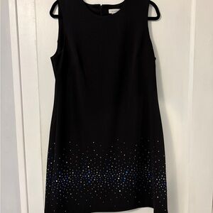 Calvin Klein Black Dress with Blue Accents NWOT